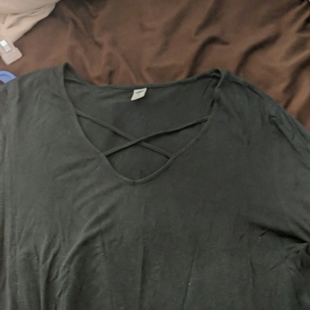 Old Navy green crossed tunic